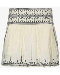 Isabel Marant - Picadilia Embroidered Cotton Mini Skirt - Lyst