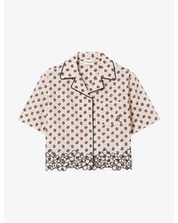 Claudie Pierlot - Embroidered Floral-Print Cotton Shirt - Lyst