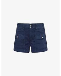PAIGE - Olivia High-Rise Cargo Denim Shorts - Lyst
