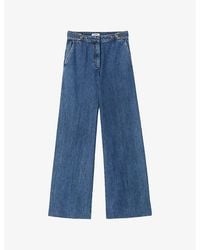 Sandro - Wide-Leg High-Rise Denim Jeans - Lyst