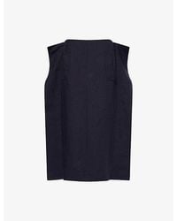 KHAITE - Gorgi Tailored Linen Midi Skirt - Lyst