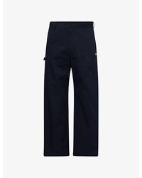 Loewe - Anagram-Embroidered Cotton-Twill Trousers - Lyst
