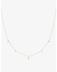 Astrid & Miyu - Charm 14Ct-- Lab-Grown Diamond And Sapphire Necklace - Lyst