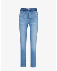 GOOD AMERICAN - Good Waist Contrast-stitch Slim-leg High-rise Stretch-denim Jeans - Lyst