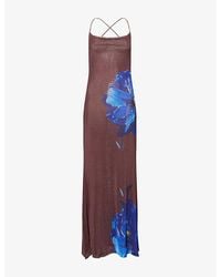 Gracejacob - Sapphire Mesh Maxi Dress - Lyst