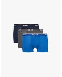 BOSS - Branded Waistband Stretch-Cotton Boxer Trunks - Lyst