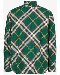 Burberry - Checked-pattern Boxy-fit Cotton Shirt X - Lyst