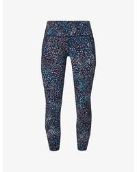 Sweaty Betty - Power 7/8 Graphic-Print High-Rise Stretch-Jersey Leggings - Lyst