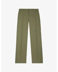 The Kooples - High-Rise Straight-Leg Linen Trousers - Lyst