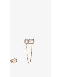 Messika - Move Uno 18ct Rose-gold And Diamond Chain And Stud Earrings - Lyst