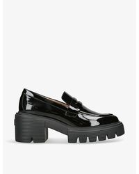 Stuart Weitzman - Soho Track-sole Patent-leather Loafers - Lyst