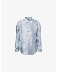 Giorgio Armani - Printed Long-Sleeve Silk Shirt - Lyst