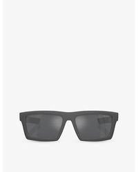 Prada Linea Rossa - Ps 02zsu Rectangle-frame Nylon Sunglasses - Lyst