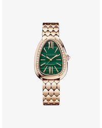 BVLGARI - Serpenti Seduttori 18Ct Rose- And Diamond Automatic Watch - Lyst