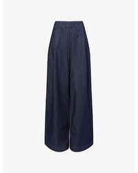 Dries Van Noten - Pleated Wide-Leg Denim Trousers - Lyst