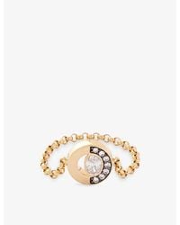 La Maison Du Couturier - Skydiamond Crescent 18Ct And 0.21Ct Lab-Grown Diamond Chain Ring - Lyst