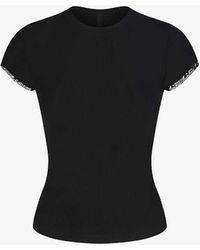 Skims - Soft Lounge Short-sleeved Lace-trim Stretch-woven T-shirt X - Lyst