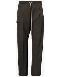 Fear Of God - Flap-pocket Elasticated-waist Wool And Cotton-blend Trousers - Lyst