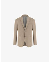 BOGGI - Single-Breasted Herringbone Cotton-Blend Blazer - Lyst