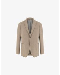 BOGGI - Single-Breasted Herringbone Cotton-Blend Blazer - Lyst