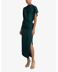 chinese dress ladies Marcella | Long Sleeve Eloise Sheer Turtleneck Top in Spring Green | Women's Size 2XL | Sheer European Jersey