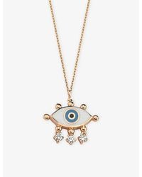La Maison Du Couturier - Selda Evil Eye 14Ct Rose- And Diamond Necklace - Lyst