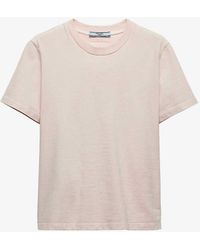 Prada - Logo-embroidered Slim-fit Stretch-cotton T-shirt - Lyst