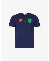 COMME DES GARÇONS PLAY - Heart-print Crewneck Cotton-jersey T-shirt - Lyst