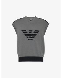 Emporio Armani - Logo-intarsia Cotton Knitted Vest Xx - Lyst