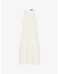 Maje - Rhinestone-Embellished Sleeveless Crochet Maxi Dress - Lyst
