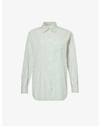 FRAME - Stripe-print Oversized Cotton Shirt - Lyst