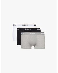 BOSS - Branded Waistband Stretch-Cotton Boxer Trunks - Lyst