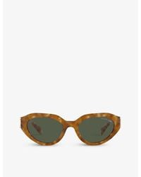 Michael Kors - Mk2192 Empire Branded-arm Oval-frame Tortoiseshell Acetate Sunglasses - Lyst