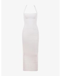 House Of Cb - The Silhouette Halterneck Woven Maxi Dress - Lyst