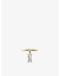 Iphoria - Mini Pierced 18Ct- Vermeil And Emerald-Cut Topaz Drop Ring - Lyst