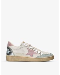 Golden Goose - Ball Star Suede Star-patch Leather Trainers - Lyst