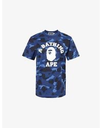 A Bathing Ape - Camo College Logo-print Cotton-jersey T-shirt - Lyst