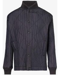 Homme Plissé Issey Miyake - Pleated Stand-collar Padded Knitted Jacket - Lyst