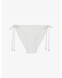 Reiss - Riah Side-Tie Stretch-Woven Bikini Bottoms - Lyst