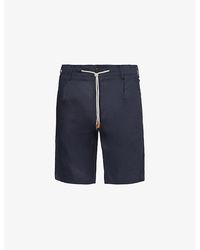 Eleventy - Drawstring-waist Regular-fit Linen Shorts - Lyst