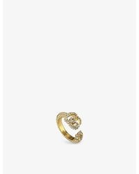 Gucci - Double G Key Gold-tone Brass And Crystal Ring - Lyst