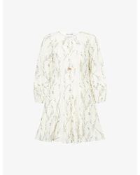 Veronica Beard - Ollian Floral-Print Cotton And Silk-Blend Mini Dress - Lyst