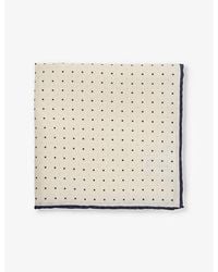 Eleventy - Polka-Dot-Print Wool And Cotton-Blend Pocket Square - Lyst