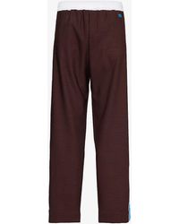 Wales Bonner - Courage Brand-embroidered Straight-leg Wool Trousers - Lyst