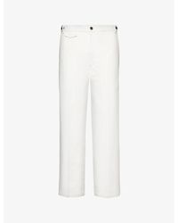Gucci - Brand-embroidered Straight-leg Relaxed-fit Cotton Trousers - Lyst