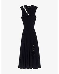 Maje - Ribbed Cut-Out Stretch-Knit Maxi Dress - Lyst