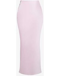 House Of Cb - Balleri Pink Giuliana Lace-up Satin Maxi Skirt - Lyst