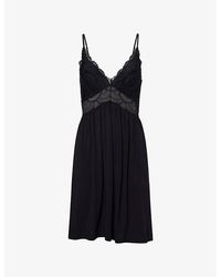 Eberjey - Mariana Lace-Embroidery Stretch-Woven Nightdress - Lyst