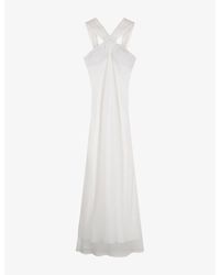 OMNES - Amelie Rosette-Embellished Woven Maxi Dress - Lyst