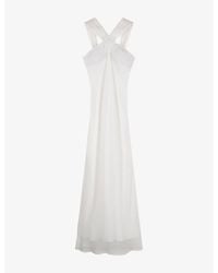 OMNES - Amelie Rosette-Embellished Woven Maxi Dress - Lyst
